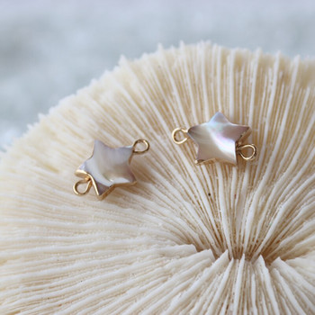 Безплатна доставка (10 бр./лот) Естествени Star Abalone Shells Connect Charms Beads Златно покритие за Направи си сам бижута
