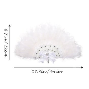 Fan Hand Fans Folding Vintage Dance Party Wedding Dancing Flapper Κινέζικο νυφικό τσάι χειρός Ιαπωνική φορεσιά Marabou