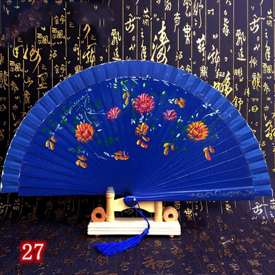 Kiváló minőségű összecsukható ventilátor, kézzel festett kézi ventilátorok otthoni parti esküvői dekorációhoz fából készült táncos kiegészítők