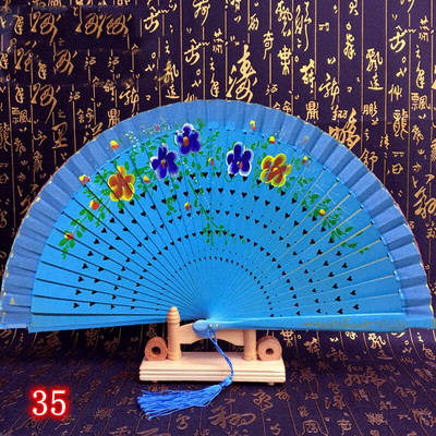 Kiváló minőségű összecsukható ventilátor, kézzel festett kézi ventilátorok otthoni parti esküvői dekorációhoz fából készült táncos kiegészítők