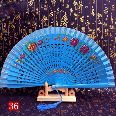 Kiváló minőségű összecsukható ventilátor, kézzel festett kézi ventilátorok otthoni parti esküvői dekorációhoz fából készült táncos kiegészítők
