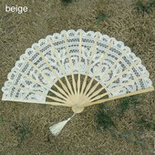 Šokių gerbėjų ornamentas moteriškas nėrinių rankinis vėduokles juodas baltas audinys sulankstomas vėduokles Ispanijos Viktorijos laikų rankų ventiliatorius vestuvių vakarėliui, dovana