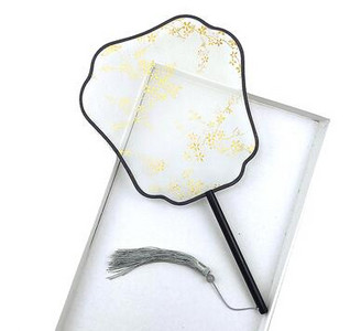 Hosszú nyelű bronzosító ventilátor átlátszó antik kerek kínai palota legyező tánc kellékek klasszikus Hanfu Cheongsam kiegészítők ZB42