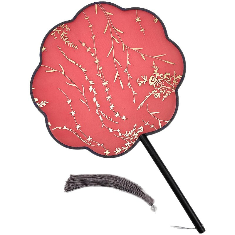 Hosszú nyelű bronzosító ventilátor átlátszó antik kerek kínai palota legyező tánc kellékek klasszikus Hanfu Cheongsam kiegészítők ZB42