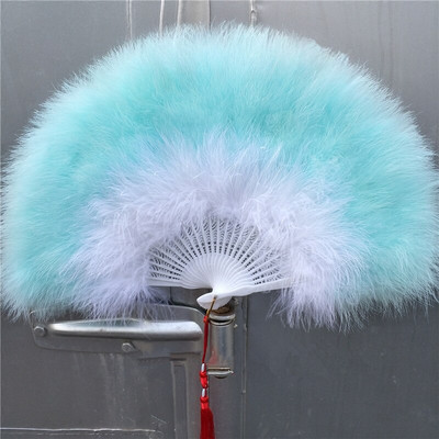 Evantai pliat lucrat manual Evantai de mână cu pene albe chinezești decorative pentru acasă, petrecere, dans, decorațiuni de nuntă, accesorii, artizanat, cadouri