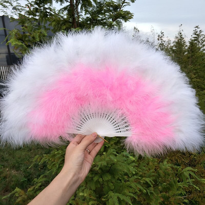 Evantai pliat lucrat manual Evantai de mână cu pene albe chinezești decorative pentru acasă, petrecere, dans, decorațiuni de nuntă, accesorii, artizanat, cadouri