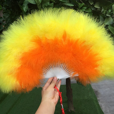 Evantai pliat lucrat manual Evantai de mână cu pene albe chinezești decorative pentru acasă, petrecere, dans, decorațiuni de nuntă, accesorii, artizanat, cadouri