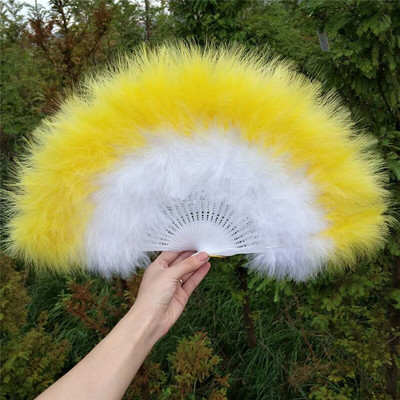 Evantai pliat lucrat manual Evantai de mână cu pene albe chinezești decorative pentru acasă, petrecere, dans, decorațiuni de nuntă, accesorii, artizanat, cadouri