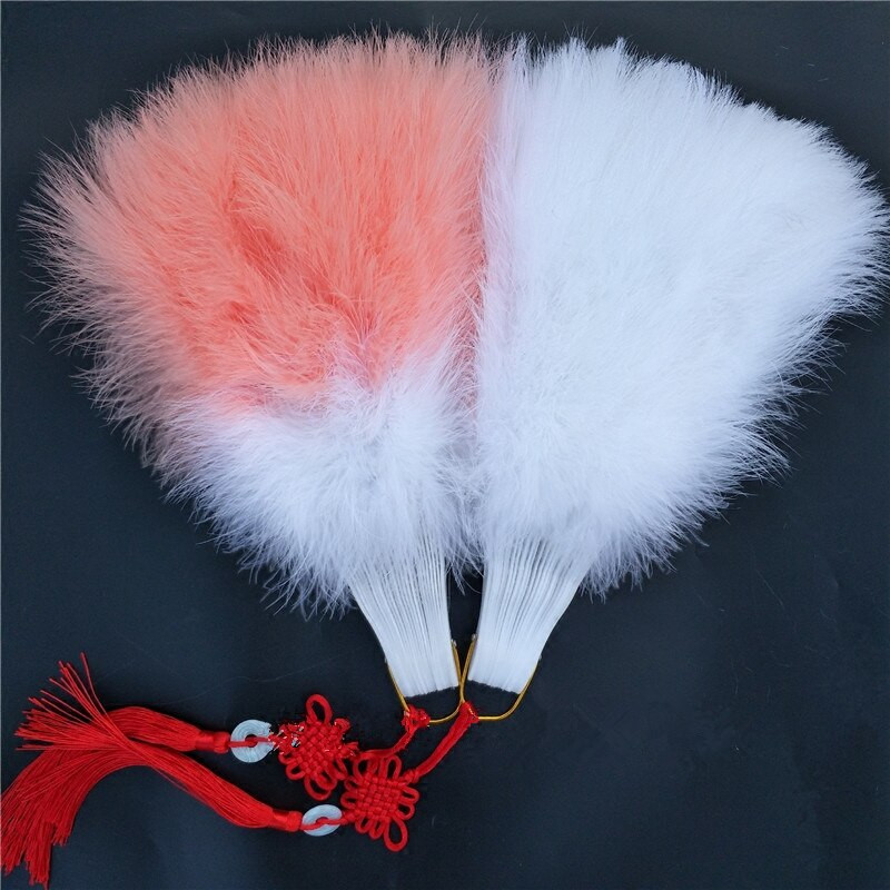 Evantai pliat lucrat manual Evantai de mână cu pene albe chinezești decorative pentru acasă, petrecere, dans, decorațiuni de nuntă, accesorii, artizanat, cadouri