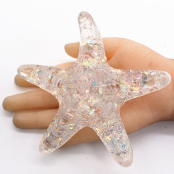3 бр. 8 см размер Акрилен кристален материал изкуствена раковина морска раковина изкуствена черупка на морска звезда за декорация на дома или подарък