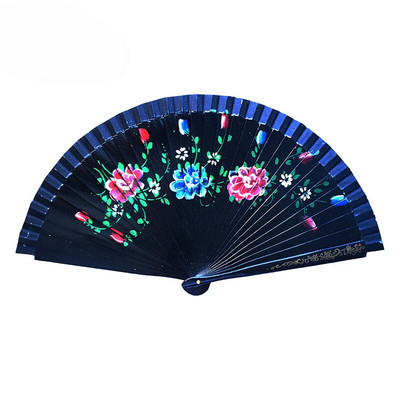 Medinis sulankstomas ventiliatorius Ispaniškas vėduoklis šokiams Spausdinti rankomis Sulankstomas ventiliatorius Dovanos svečių namų dekoravimui Papuošalai Amatai