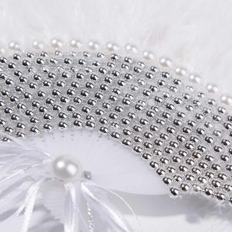 Kūrybinis plunksnų rankinis ventiliatorius su nėrinių plunksnomis Rankų darbo vestuvių dekoro plunksnų ventiliatoriai, skirti namų vestuvių dekoravimui, biuro papuošalas