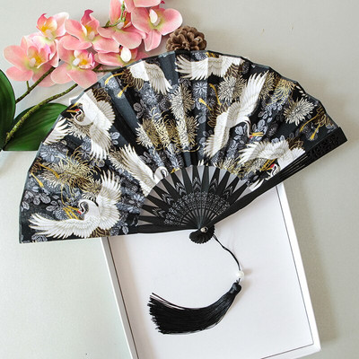 Japoniško stiliaus sakuros gervė sulankstoma vėduoklė Moteriška lauko dekoratyvinė rankinė vėduoklė Namų dekoracijos Šokių vestuvių dovanų suvenyras