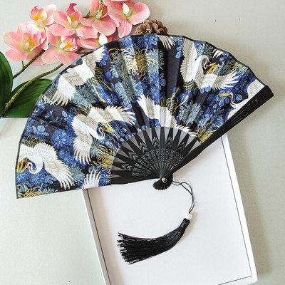 Japoniško stiliaus sakuros gervė sulankstoma vėduoklė Moteriška lauko dekoratyvinė rankinė vėduoklė Namų dekoracijos Šokių vestuvių dovanų suvenyras