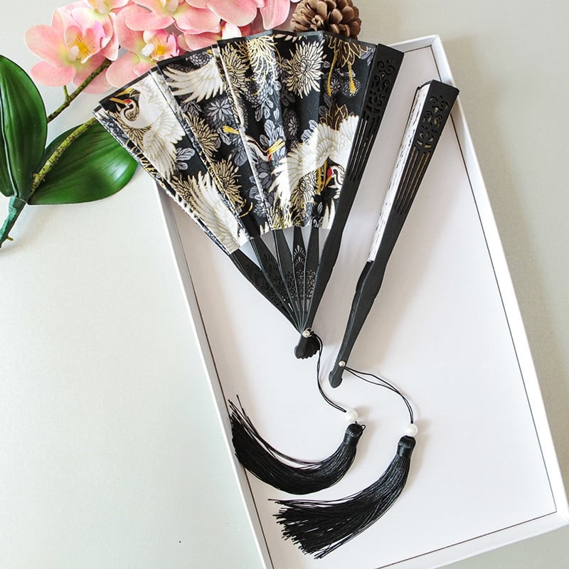Japoniško stiliaus sakuros gervė sulankstoma vėduoklė Moteriška lauko dekoratyvinė rankinė vėduoklė Namų dekoracijos Šokių vestuvių dovanų suvenyras