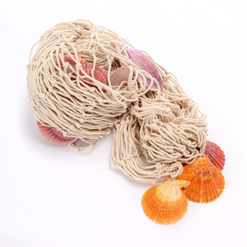 Viduržemio jūros regiono stiliaus namų dekoravimas Jūrinis dekoratyvinis žvejybos tinklas Jūros paplūdimio kriauklių vakarėlis durų sienų papuošalai