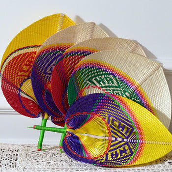 Fan Hand Fans Palm Summer Woven Wedding Cooling Leaf Coolings Party Κινεζικά χειροποίητα υφαντά φύλλα άχυρο ύφανση μπαστούνι