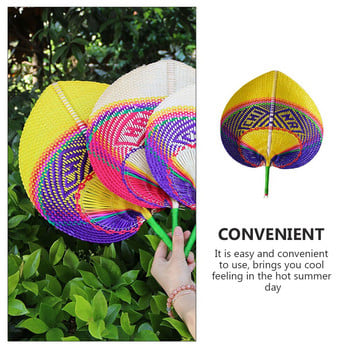 Fan Hand Fans Palm Summer Woven Wedding Cooling Leaf Coolings Party Κινεζικά χειροποίητα υφαντά φύλλα άχυρο ύφανση μπαστούνι