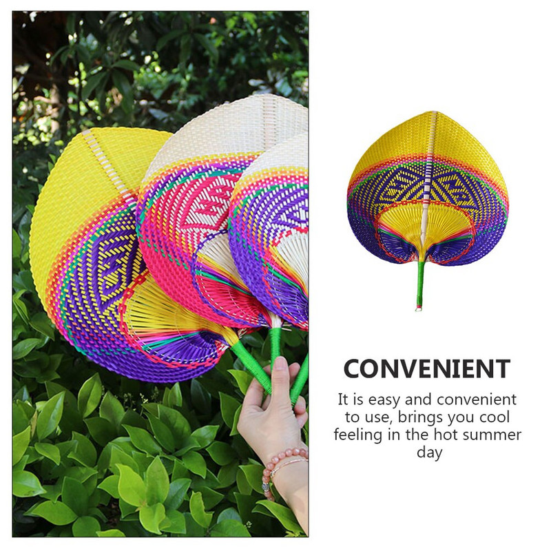 Evantai de mână evantai palmieri țesute de vară nuntă decorațiuni de frunze de răcire petrecere chinezești de mână țesute de mână frunze paie țesut ratan