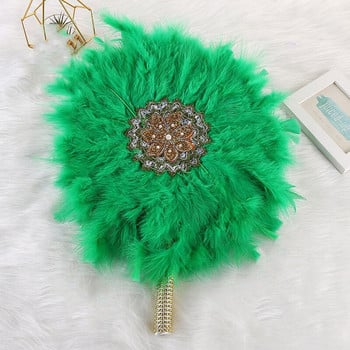 African Bride Bridesmaid Holding Fan Craft Big Round Feather Fan Stage Performance Dance Fan Photography Props Wedding Supplies