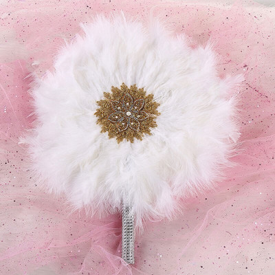 AfricanBride Djeveruša koja drži lepezu Velika okrugla lepeza s perjem Scenski nastup Plesna lepeza Fotografski rekviziti Pribor za vjenčanje