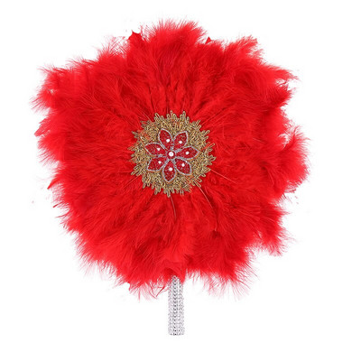 AfricanBride Djeveruša koja drži lepezu Velika okrugla lepeza s perjem Scenski nastup Plesna lepeza Fotografski rekviziti Pribor za vjenčanje