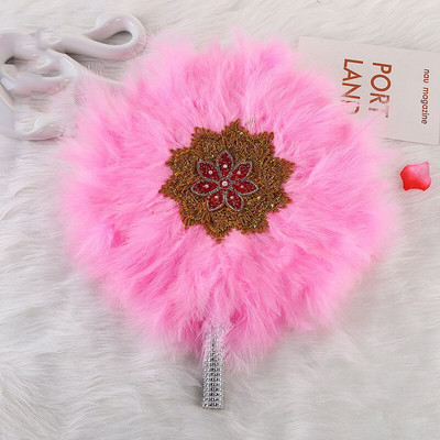 AfricanBride Djeveruša koja drži lepezu Velika okrugla lepeza s perjem Scenski nastup Plesna lepeza Fotografski rekviziti Pribor za vjenčanje