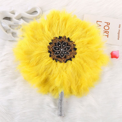 AfricanBride Djeveruša koja drži lepezu Velika okrugla lepeza s perjem Scenski nastup Plesna lepeza Fotografski rekviziti Pribor za vjenčanje