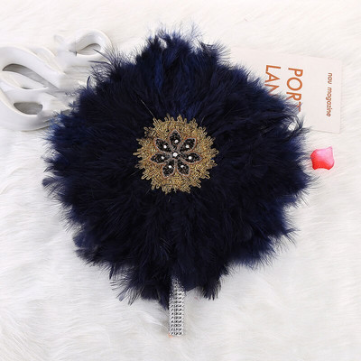 AfricanBride Djeveruša koja drži lepezu Velika okrugla lepeza s perjem Scenski nastup Plesna lepeza Fotografski rekviziti Pribor za vjenčanje