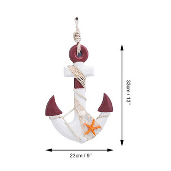 Στολίδι με μεσογειακό σκάφος με άγκυρα τοίχου Ξύλινο τιμόνι πλοίου με ρόδες χειροποίητα Ναυτικό μπαρ Εστιατόριο Διακόσμηση σπιτιού Παραλία
