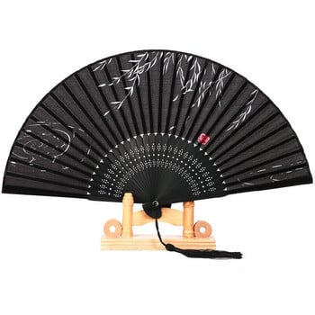 Vintabe Summer Folding Fan Bamboo Silk Japanese Fan Dance Party Flower Εκτύπωση Υψηλής Ποιότητας Χειροτεχνίες διακόσμησης σπιτιού 38