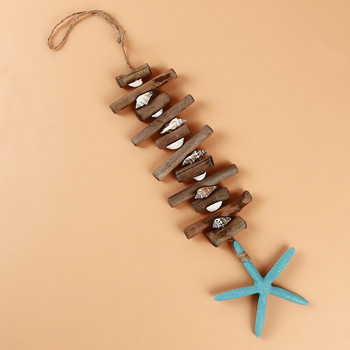 Μενταγιόν Driftwood Seahorse Starfish Κρεμαστό Ξύλινο Μεσογειακό Στιλ Κρεμαστό για Διακόσμηση Τοίχων Επίδειξης