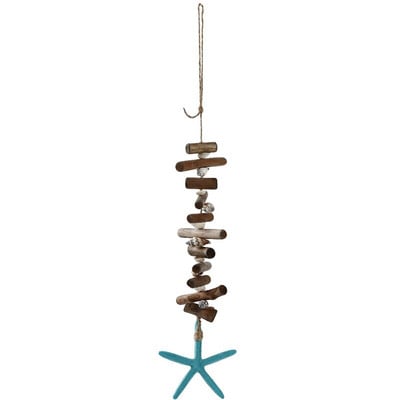 Driftwood Seahorse Starfish medál Otthoni függő mediterrán stílusú fa dekorációs medál kijelző fali dekorációhoz