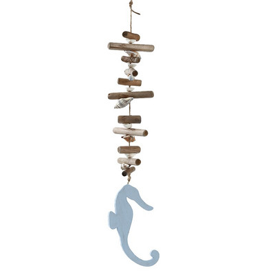 Driftwood Seahorse Starfish medál Otthoni függő mediterrán stílusú fa dekorációs medál kijelző fali dekorációhoz