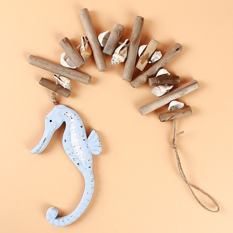 Driftwood Seahorse Starfish medál Otthoni függő mediterrán stílusú fa dekorációs medál kijelző fali dekorációhoz