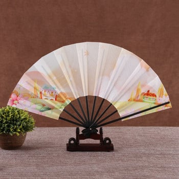 Ρυζόχαρτο Baking Lacque Side Bone Chopsticks Fan Printed Design Βεντιλατέρ τσέπης Σπίτι Διακόσμηση Μοτίβο Dance Handheld Fan ZH507