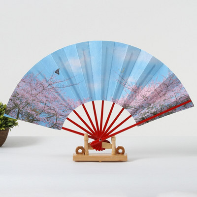 Ryžių popierius kepimo lakas, šoninis kaulas, lazdelės, ventiliatorius, spausdintas dizainas, kišeninis ventiliatorius, namų dekoravimo raštas, šokių rankinis ventiliatorius ZH507