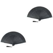 Legyezős összecsukható kézi kézi japán kínai férfi fekete hagyományos nagy összecsukható selyem retro hajtogatott bojt nyári ventilátorok mini szövet