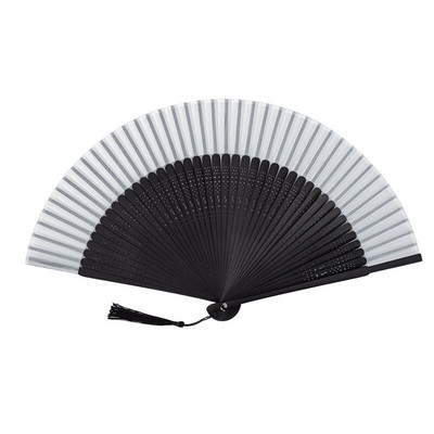 Kézzel készített hordozható kézi ventilátor bambusz bordákkal, leopárdmintás egyszínű Vintage összecsukható ventilátor Japán stílusú esküvői dekoratív ventilátor