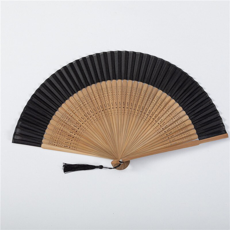 Kézzel készített hordozható kézi ventilátor bambusz bordákkal, leopárdmintás egyszínű Vintage összecsukható ventilátor Japán stílusú esküvői dekoratív ventilátor