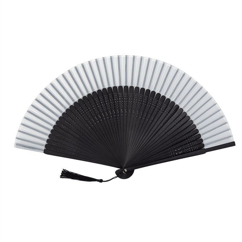Kézzel készített hordozható kézi ventilátor bambusz bordákkal, leopárdmintás egyszínű Vintage összecsukható ventilátor Japán stílusú esküvői dekoratív ventilátor