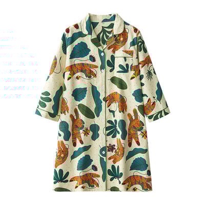 Ženska šarena spavaćica sa dugim rukavima