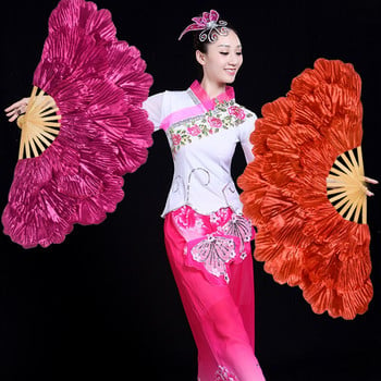 Dance Fan Peony Flower Petal Dancing Fan Performance Props Eventail a Main Abanicos Para Boda Eventail Mariage Abanicos De Mano