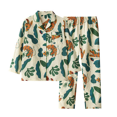 Naujo modelio moteriška spalvota pižama su sagomis - dviejų dalių