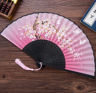 Vasaros sulankstomas ventiliatorius, bambuko šilko ventiliatorius, rankinis aukštos kokybės kalėdinės dovanos namų dekoravimui 32