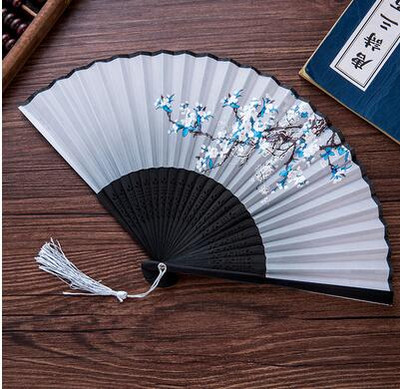 Vasaros sulankstomas ventiliatorius, bambuko šilko ventiliatorius, rankinis aukštos kokybės kalėdinės dovanos namų dekoravimui 32