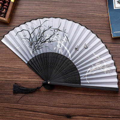 Vasaros sulankstomas ventiliatorius, bambuko šilko ventiliatorius, rankinis aukštos kokybės kalėdinės dovanos namų dekoravimui 32