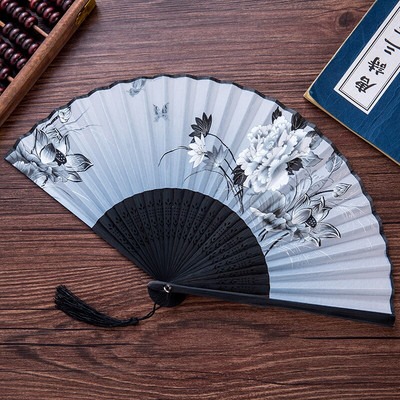 Vasaros sulankstomas ventiliatorius, bambuko šilko ventiliatorius, rankinis aukštos kokybės kalėdinės dovanos namų dekoravimui 32