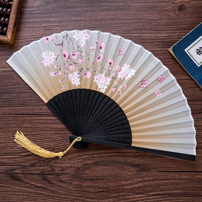 Vasaros sulankstomas ventiliatorius, bambuko šilko ventiliatorius, rankinis aukštos kokybės kalėdinės dovanos namų dekoravimui 32