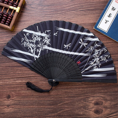 Vasaros sulankstomas ventiliatorius, bambuko šilko ventiliatorius, rankinis aukštos kokybės kalėdinės dovanos namų dekoravimui 32